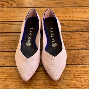 Rothy’s light pink pointed flats
